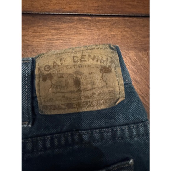 Vintage Gap Denim Baggy Fit Jeans Mens 38x30 Teal Blue Made in USA 90s Wide Leg - Picture 4 of 9